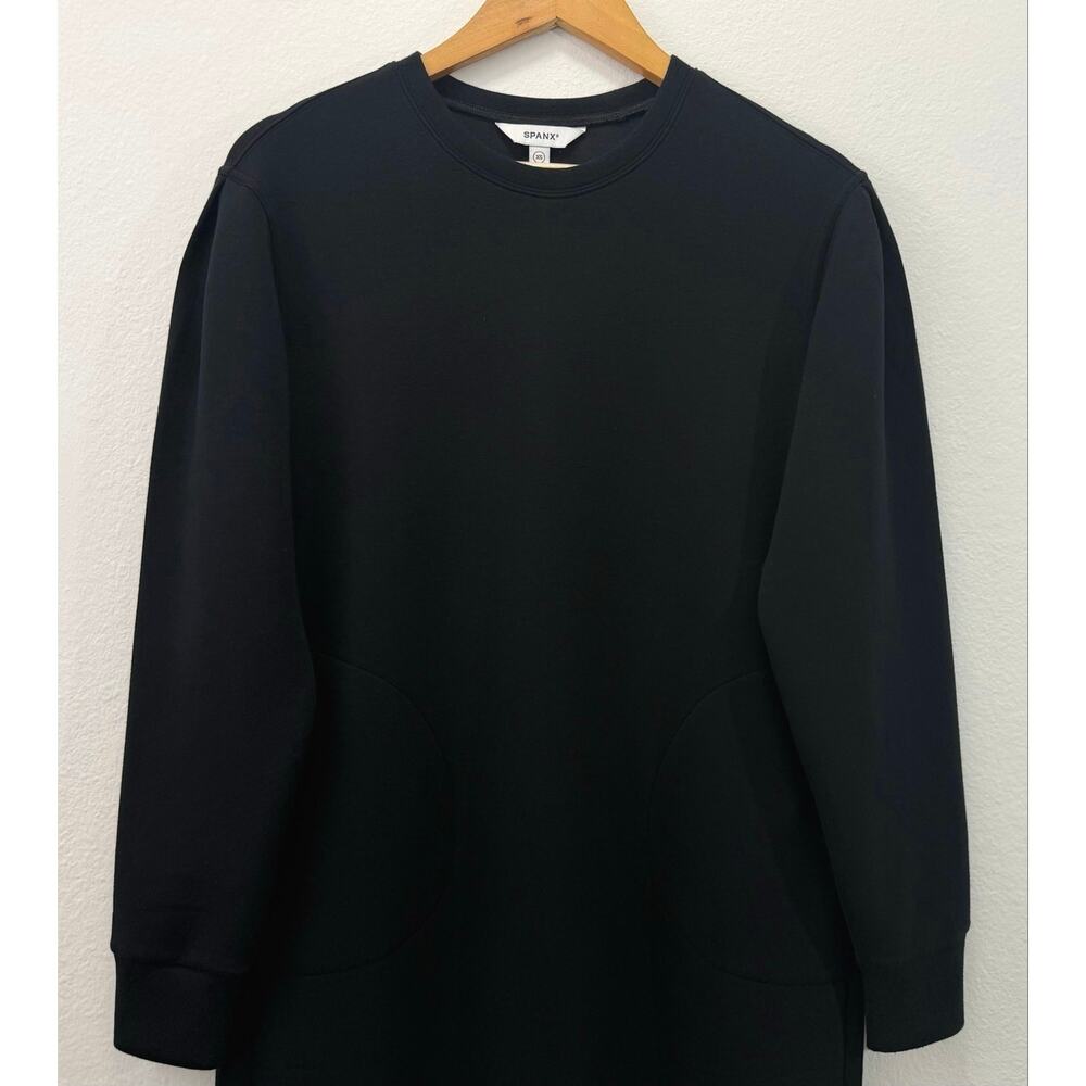 Spanx AirEssentials Crewneck Dress Black Size XS Modal Knit Pockets - Picture 6 of 10